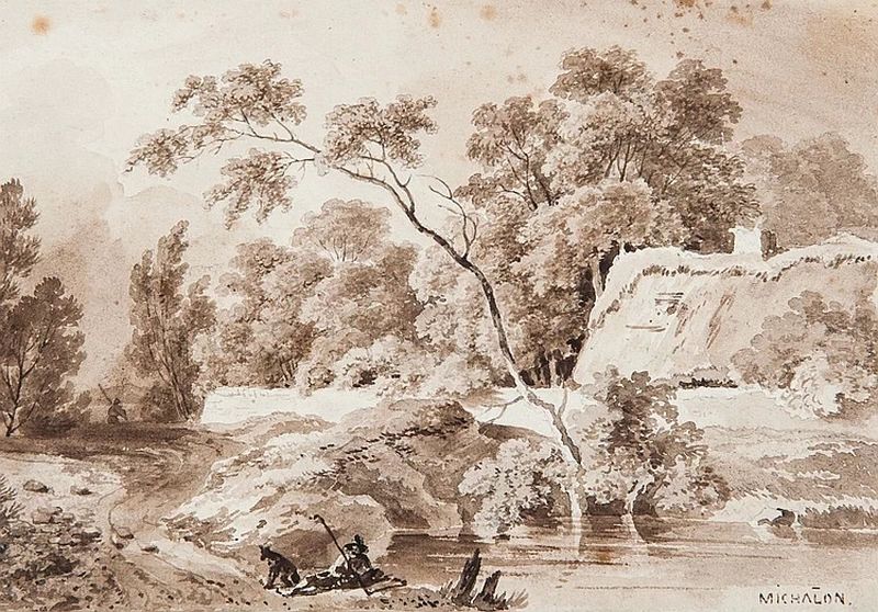 Paesaggio con laghetto